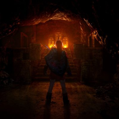 I created and composited the stone portion of the Fire Temple into a photo I had taken inside a Lava Tube for The Zelda Project in 2011.